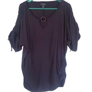 Rouge Collection Womens Ruched Top Size 4X Whimsigoth‎ Witchy Fairy Grunge Goth